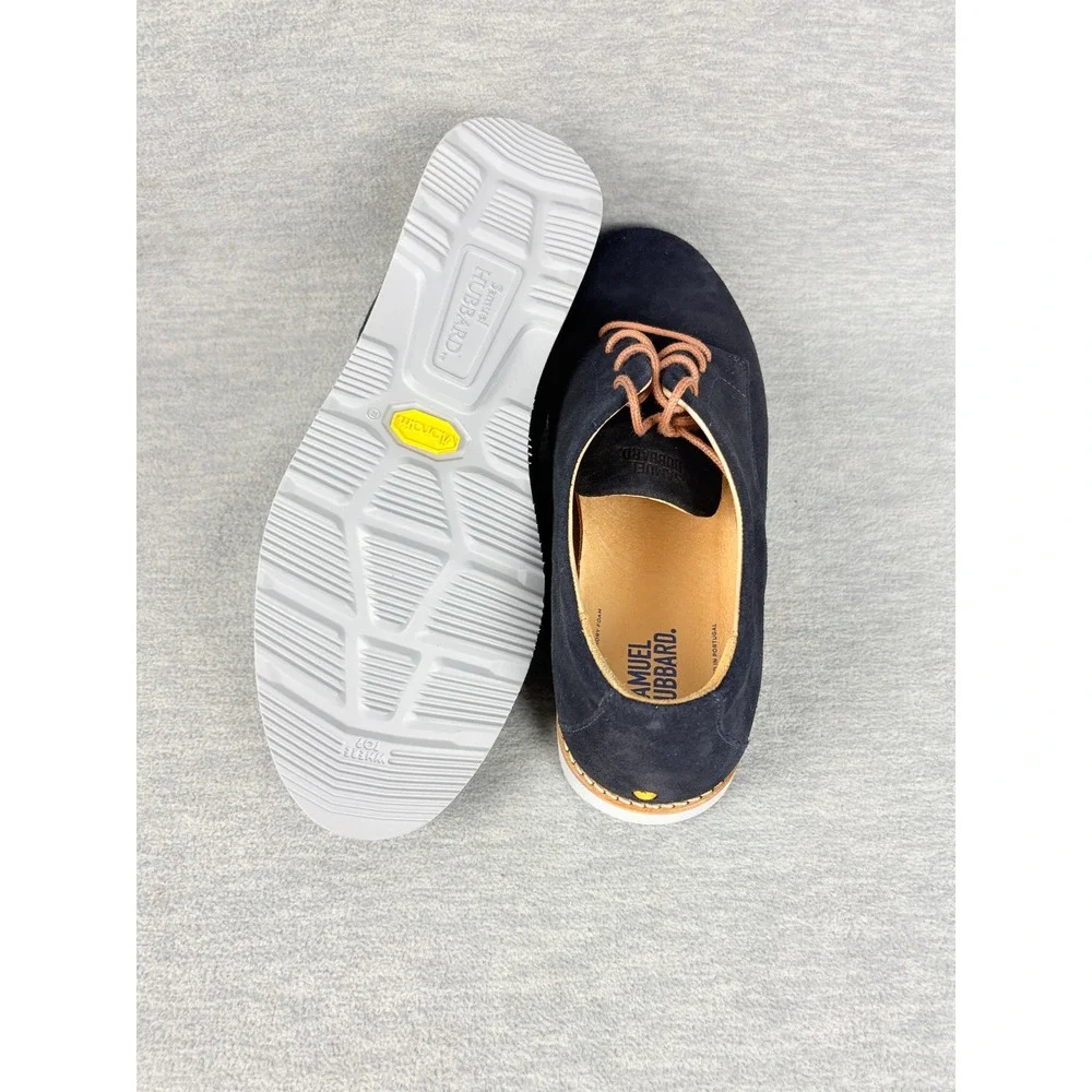 Samuel Hubbard Hubbard Free Derby Shoes Mens 8.5 W Navy Suede Oxford Comfort